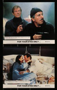 1a059 FOR YOUR EYES ONLY 8 color English FOH LCs '81 Carole Bouquet, Roger Moore as James Bond 007!