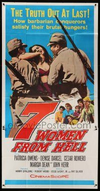 1b446 7 WOMEN FROM HELL 3sh '61 Patricia Owens is driven to shame in a World War II prison camp!