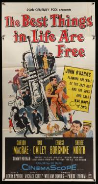 1b471 BEST THINGS IN LIFE ARE FREE 3sh '56 Michael Curtiz, Gordon MacRae, Sheree North, cool art!