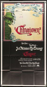 1b518 CHINATOWN 3sh '74 art of Jack Nicholson & Faye Dunaway by Jim Pearsall, Roman Polanski