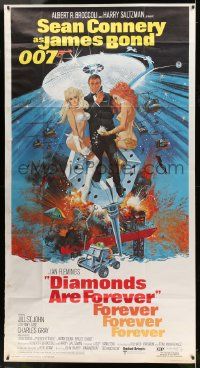 1b550 DIAMONDS ARE FOREVER domestic 3sh '71 McGinnis art of Sean Connery as James Bond, ultra rare!