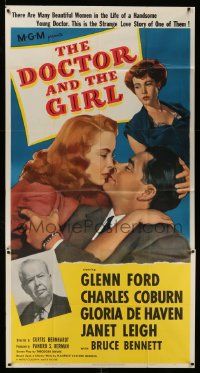 1b551 DOCTOR & THE GIRL 3sh '49 Glenn Ford, Janet Leigh, Charles Coburn, Gloria De Haven