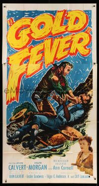 1b604 GOLD FEVER 3sh '52 John Calvert, Ralph Morgan, cool color art of cowboys fighting!