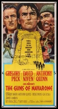1b617 GUNS OF NAVARONE 3sh R66 Gregory Peck, David Niven & Anthony Quinn by Howard Terpning!
