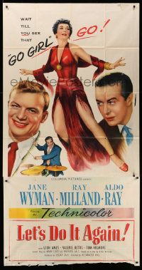 1b707 LET'S DO IT AGAIN 3sh '53 Ray Milland, art of sexy go go girl Jane Wyman!