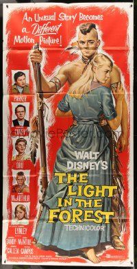 1b709 LIGHT IN THE FOREST 3sh '58 Disney, full-length art of Native American James MacArthur!