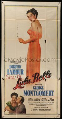 1b722 LULU BELLE 3sh '48 full-length art of sexy smoking Dorothy Lamour & with Montgomery!