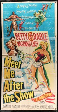 1b734 MEET ME AFTER THE SHOW 3sh '51 artwork of sexy dancer Betty Grable & top cast members!