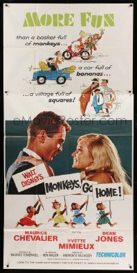 1b748 MONKEYS GO HOME 3sh '67 Disney, Maurice Chevalier, Yvette Mimieux & art of apes!