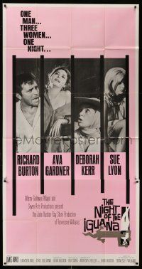 1b770 NIGHT OF THE IGUANA 3sh '64 Richard Burton, Ava Gardner, Sue Lyon, Deborah Kerr, John Huston