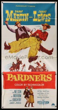 1b791 PARDNERS 3sh '56 great full-length image of cowboys Jerry Lewis & Dean Martin!