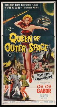 1b819 QUEEN OF OUTER SPACE 3sh '58 Zsa Zsa Gabor on Venus, by Ben Hecht & Charles Beaumont!