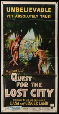 1b820 QUEST FOR THE LOST CITY 3sh '54 two alone hacking through 100 miles of hostile Mayan jungle!