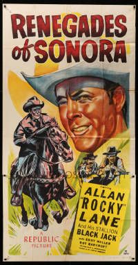 1b832 RENEGADES OF SONORA 3sh '48 really cool art of Allan Rocky Lane & his stallion Black Jack!