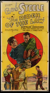 1b833 RIDER OF THE LAW 3sh '35 different art of cowboy Bob Steele catching the bad guys!