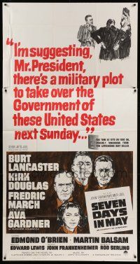 1b860 SEVEN DAYS IN MAY 3sh '64 art of Burt Lancaster, Kirk Douglas, Fredric March & Ava Gardner!