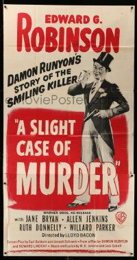 1b875 SLIGHT CASE OF MURDER 3sh R48 full-length art of Edward G. Robinson in tuxedo smoking cigar!