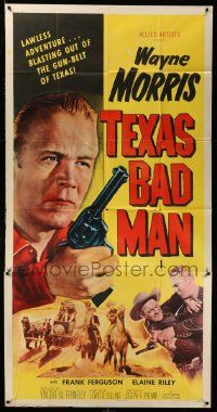 1b918 TEXAS BAD MAN 3sh '53 cowboy Wayne Morris blasting out of the gun-belt of Texas!