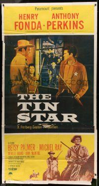 1b936 TIN STAR 3sh '57 cowboys Henry Fonda & Anthony Perkins, directed by Anthony Mann!