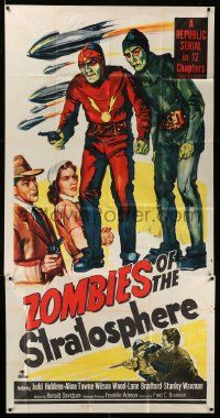 1b999 ZOMBIES OF THE STRATOSPHERE 3sh '52 cool art of aliens with guns including Leonard Nimoy!