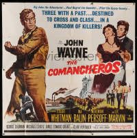 1b075 COMANCHEROS 6sh '61 art of John Wayne in a kingdom of killers, directed by Michael Curtiz!