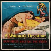 1b113 WOMAN'S DEVOTION 6sh '56 artwork of Paul Henreid & Janice Rule, lover or love-mad!