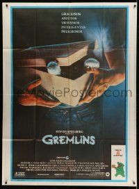 1b263 GREMLINS Argentinean 43x58 '84 Joe Dante horror comedy, great artwork by John Alvin!