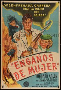 1b274 ACCOMPLICE Argentinean '46 different art of Richard Arlen with rifle, film noir!