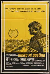 1b308 EASY RIDER Argentinean '69 great art of Peter Fonda, biker classic directed by Dennis Hopper!
