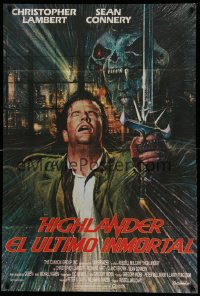 1b348 HIGHLANDER Argentinean '86 Brian Bysouth art of immortal Christopher Lambert with sword!
