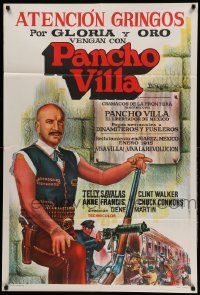 1b377 PANCHO VILLA Argentinean '72 different art of Telly Savalas with gun in the title role!