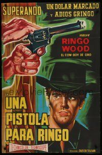 1b383 PISTOL FOR RINGO Argentinean '66 different spaghetti western art of Giuliano Gemma & gun!
