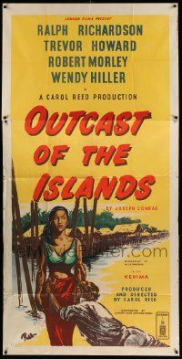 1b786 OUTCAST OF THE ISLANDS English 3sh '52 art of exotic sexy Kerima, directed by Carol Reed