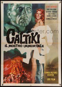 1b159 CALTIKI THE IMMORTAL MONSTER Italian 1p '59 different Valcarenghi art of sexy redhead girl!