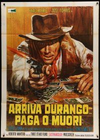 1b169 DURANGO IS COMING, PAY OR DIE Italian 1p '71 Piovano spaghetti western art of Brad Harris!