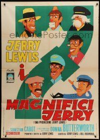 1b173 FAMILY JEWELS Italian 1p '65 different Tim art of wacky Jerry Lewis in 7 different roles!
