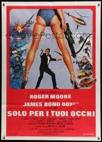 1b176 FOR YOUR EYES ONLY Italian 1p '81 Roger Moore as James Bond 007, art by Brian Bysouth!