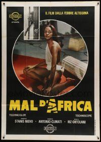 1b200 MAL D'AFRICA Italian 1p '68 Mal d'Africa, c/u of sexy barely-dressed African girl on floor!