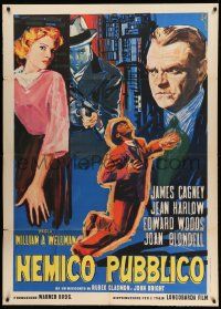 1b211 PUBLIC ENEMY Italian 1p R63 cool completely different art of James Cagney & Mae Clarke!