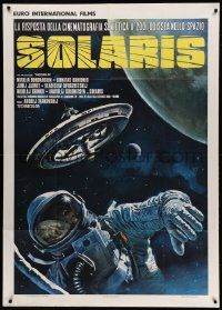 1b228 SOLARIS Italian 1p '74 Andrei Tarkovsky's original Russian version, art by Renato Casaro!