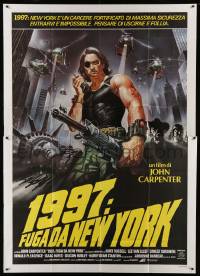 1b121 ESCAPE FROM NEW YORK Italian 2p '81 Casaro art of Kurt Russell by decapitated Lady Liberty!