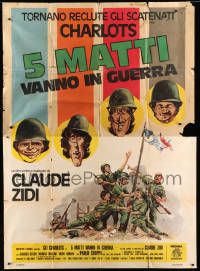 1b141 SADSACKS GO TO WAR Italian 2p '75 French comic quartet Les Charlots messes up the military!
