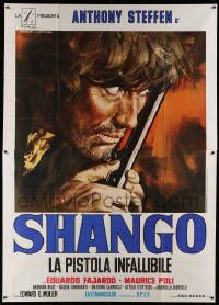 1b142 SHANGO Italian 2p '70 La Pistola Infallibile, spaghetti western art of Steffen by Gasparri!