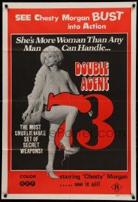 1c713 DOUBLE AGENT 73 Aust 1sh '74 Chesty Morgan is more woman than any man can handle!