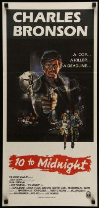 1c735 10 TO MIDNIGHT Aust daybill '83 cool art of Charles Bronson, a cop, a killer, a deadline!