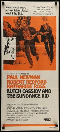 1c767 BUTCH CASSIDY & THE SUNDANCE KID Aust daybill R70s Paul Newman, Robert Redford, Katharine Ross!