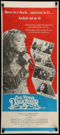 1c783 COAL MINER'S DAUGHTER Aust daybill '80 Sissy Spacek as country singer Loretta Lynn!
