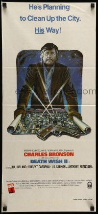 1c790 DEATH WISH II Aust daybill '82 Charles Bronson is planning to clean up the city his way!