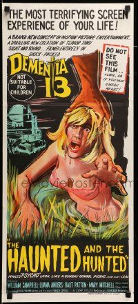 1c792 DEMENTIA 13 Aust daybill '63 Francis Ford Coppola, Corman, cool horror art!