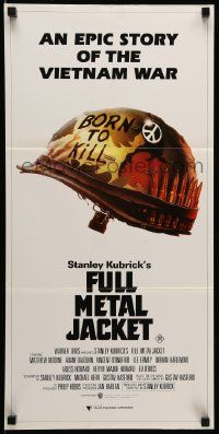 1c828 FULL METAL JACKET Aust daybill '87 Stanley Kubrick Vietnam War movie, Castle art!